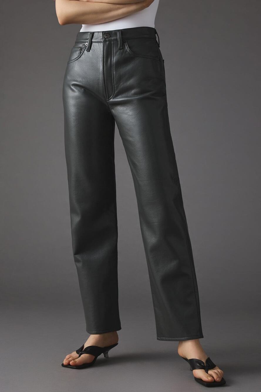 AGOLDE '90s Pinch Waist Leather Pants - New 32 Waist